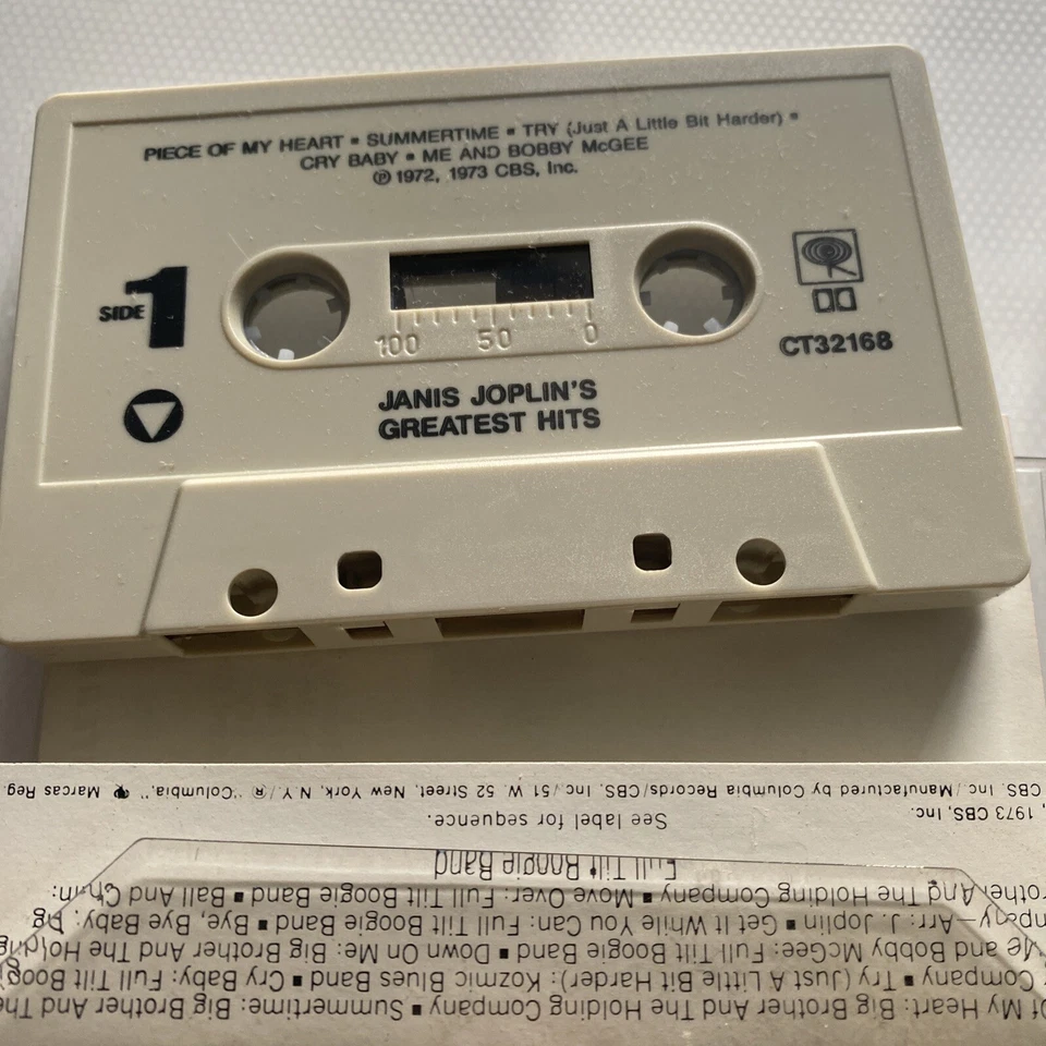 Janis Joplin Greatest Hits Cassette Tape 1973 CBS Records h294 Foto 3 de 3