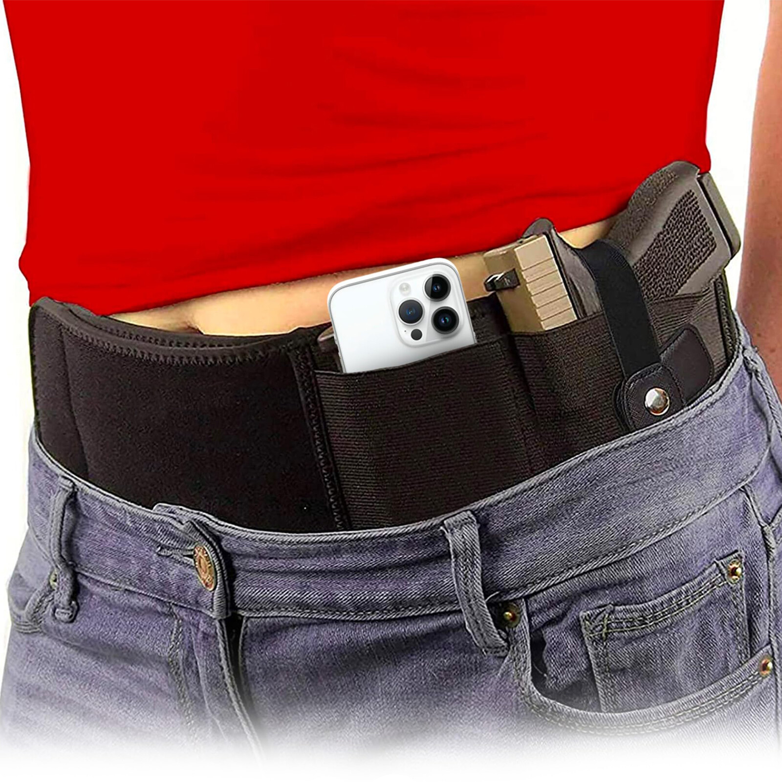 Belly Band Concealed Pistol Gun Carry Waist Holster Under Shirt Coat Hidden Belt