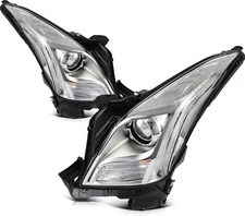 For Cadillac XTS 2013-2017 Chrome Housing Headlights Headlamp Pair