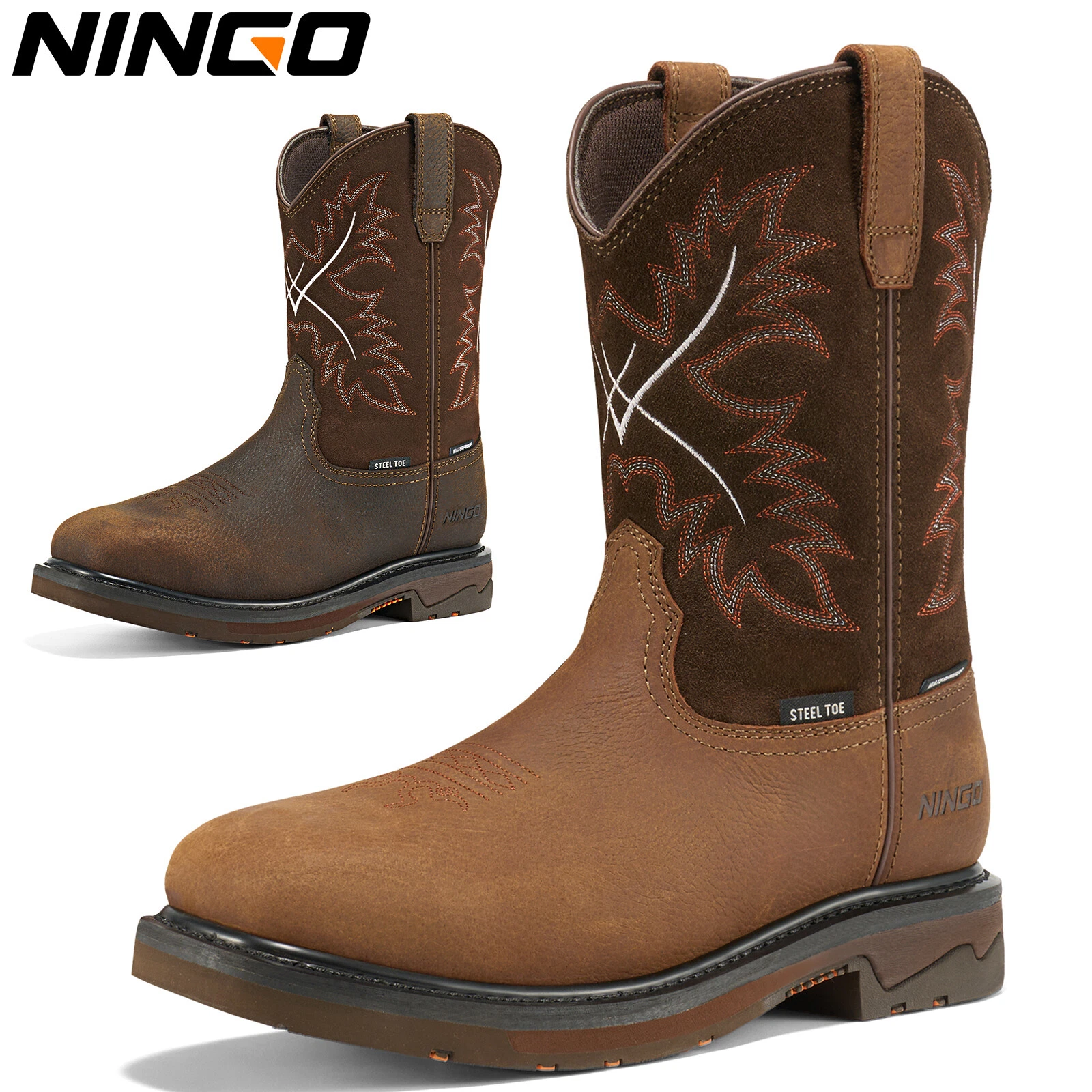 NINGO Men Waterproof Steel Toe Work Boots Leather Oil Slip Resistant Cowboy Boot
Opens in a new wind