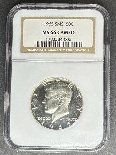 1965 SMS Kennedy Half Dollar NGC MS-66 Cameo, Buy 3 Items, Get $5 Off!!