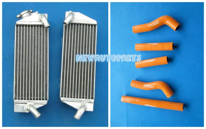 Radiador de aluminio rojo L&R + manguera para KTM 250SXF 250SX-F 250 SXF SX-F 2005-2006 Foto 3 de 4