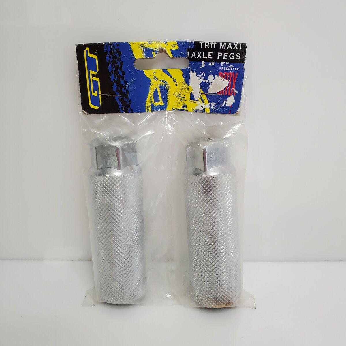 Vintage 1990's GT Maxi Freestyle BMX Axle Pegs 26t Silver Vintage 1990's GT Maxi Freestyle BMX Axle Pegs 26t Silver
