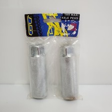 Vintage 1990's GT Maxi Freestyle BMX Axle Pegs 26t Silver 025030 HTF