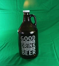 VTG Brooklyn Steel 64 Oz Brown Glass Beer Bottle – Good People Drink Good Beer