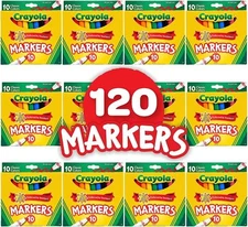 Crayola Broad Line Markers | Classic Colors | 10 Per Box | Bulk Pack of 12 packs