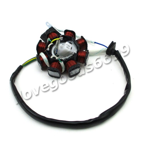 8 Coil 4 Wire DC Magneto Stator For Chinese GY6 50cc Moped Scooter - Picture 3 of 11