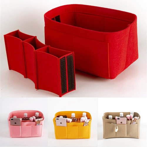 Cartera Organizadora Bolsa Mujer Organizador Inserto Forro Bolsa de Viaje Bolso de Mano Fieltro - Imagen 1 de 21