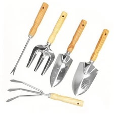 Garden Tool Set, 5 Piece Stainless Steel Gardening Hand Tools Including 
