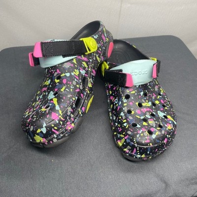 Crocs Women Clog Foam Multi Size 10 Paint Splatter Classic All-Terrain Retro