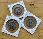 071-Lot Of 3 Standing Liberty Quarters 1930 Silver Coins Circulated