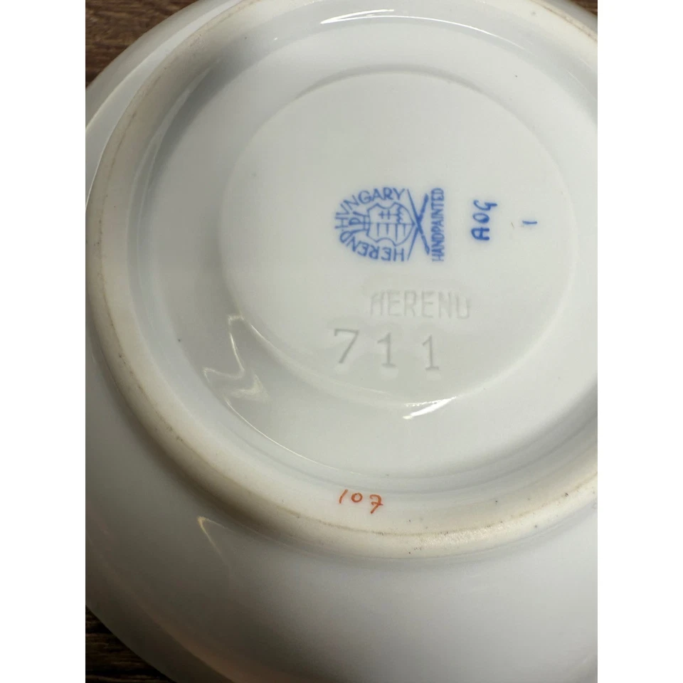 Lote de 8 platillos Herend Hungría porcelana óxido Demitasse 4,5" Foto 4 de 4