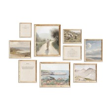 Christian Wall Art Set of 9,Classic Bible Verses Wall Decor,Rustic Nature Sea...