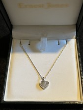 Diamond Cluster 0.5ct Heart Pendant 18k 750 White Gold Hallmarked Necklace Chain