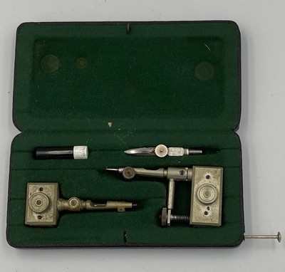 HUNTERS FIND 1950 s  ALVIN 960A Drafting PEN & COMPAS Att. Set W/ Velvet Case
