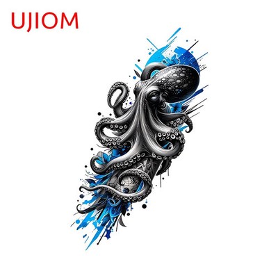 UJIOM Blue Octopus Design Wall Stickers Cool Ink Style Animals Tuya