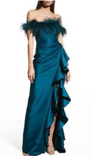 Halter Emerald Long Mermaid Satin Silk Dress with Slit; Formal Gown; Prom