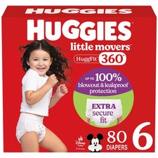 Huggies Little Movers HuggFit 360 Disposable Diapers - Size 6 - 80ct