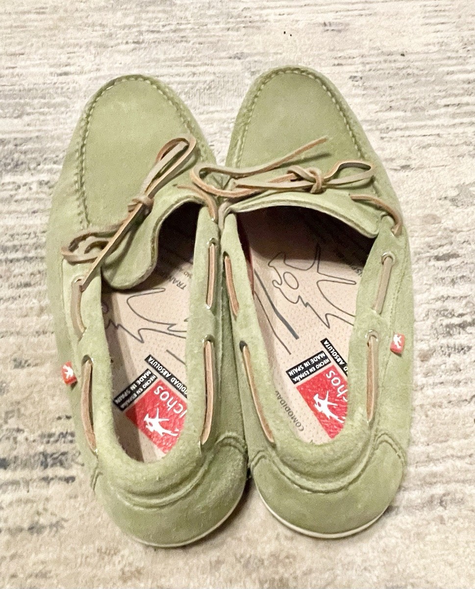NWOB-Fluchos Soft Green Leather Shoes Loafers F0425 Men display picture 2