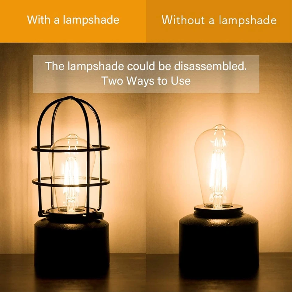 Small Touch Table Lamp for Small Spaces - 3 Way Dimmable Industrial Nightstand L - Image 3 of 4