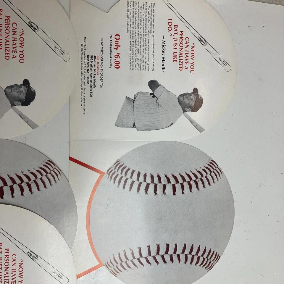 Mickey Mantle Personalizar Murciélago Oferta Anuncio Lote (4) Foto 4 de 4