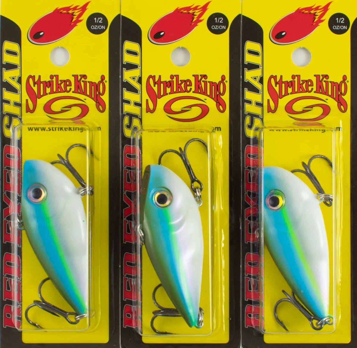 Lot de 3 appâts de pêche vintage neufs Alabama Strike King Chatter ZMan