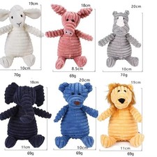 Plush Dog Toy Animals Shape Bite Resistant Squeaky Toys Corduroy Dog Toys for Sm