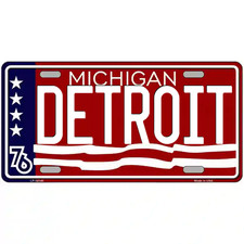 Detroit Michigan Bicentennial 76 Metal Sign