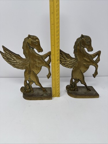 Vintage Pegasus Brass Book Ends Set Of 2 - Picture 9 of 11