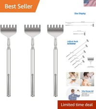 Extendable Back Scratcher for Men 3 Pack Portable Telescopic Metal Back Scrat...