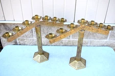 Pair of Sturdy Older 7 Light Church Candelabra (CU815) chalice co.