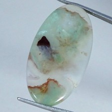 19.50Cts Natural Best Aqua Chalcedony Oval Cabochon Gemstone 18X33X4MM