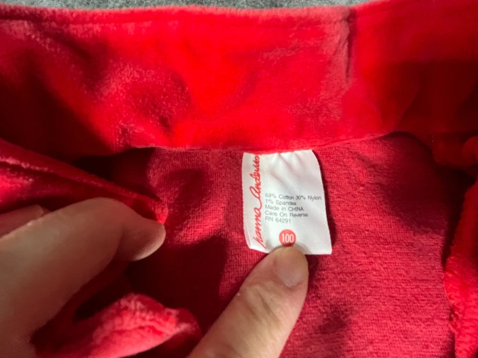 Vestido de fiesta Hanna Andersson de terciopelo rojo talla 4 (100 cm) - vintage Foto 4 de 4