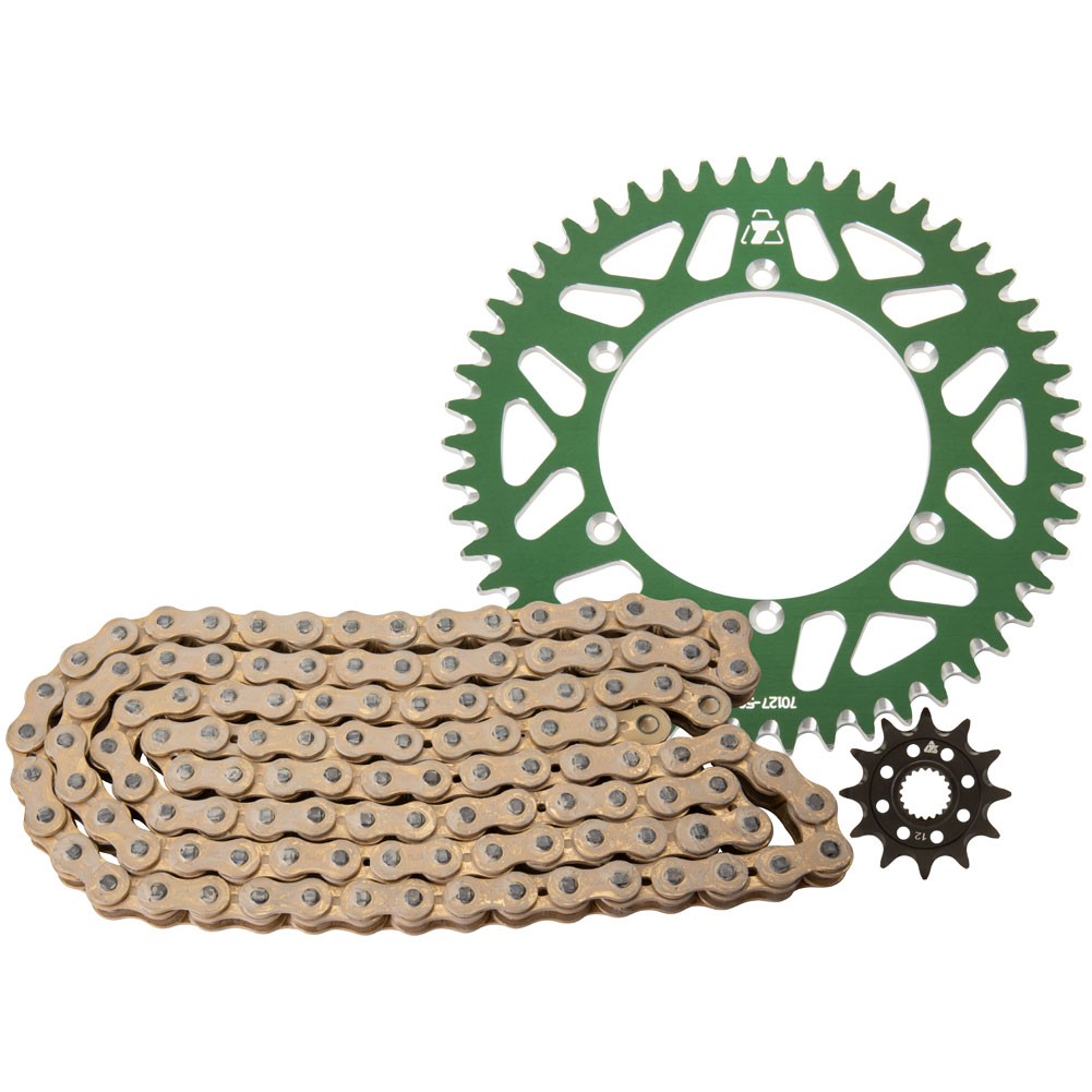 Tusk Gold Chain Sprocket Kit Set Green For KAWASAKI KX125 2004-2005