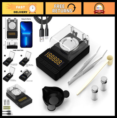 Compact Digital Milligram Scale 50g/0.001g - Precision Powder Scale with Calibra