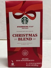 2025 Starbucks Christmas Blend VIA Instant Coffee 12 Packets Servings Exp 8/2026