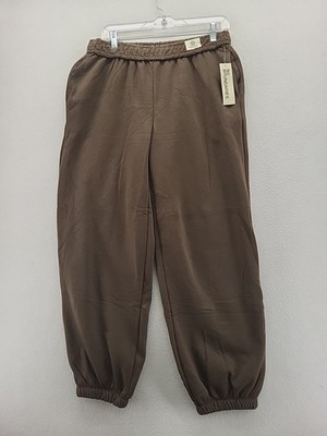 No Boundaries Womens Teddy Lined Joggers M 8-10 Bitter Chocolate Active Leisure