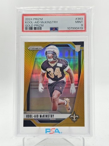 KOOL-AID MCKINSTRY 2024 PANINI PRIZM ROOKIE GOLD RC /10 #363 SAINTS PSA 9 Q0566