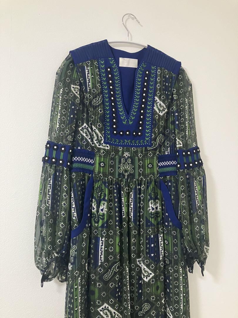 Mame Kurogouchi Stained Glass Printed Dress, Women's Size US