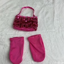 Build A Bear Pink Satin Gloves And Sequin Purse Accessories BAB