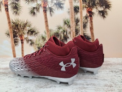 Under Armour Spotlight Clone 4 MC Silver Red Maroon Football