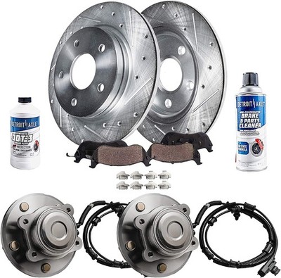 Rear Brake Pads Rotors Wheel Hubs for 2008-2012 Chrysler Town  Country