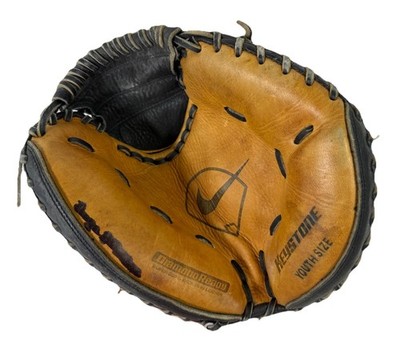 Brown / Black Nike Youth Leather Catchers Mitt Glove RHT Diamond