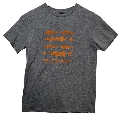 District Youth Medium Grey Fishing T-Shirt South Dakota State Parks Graphic Tee