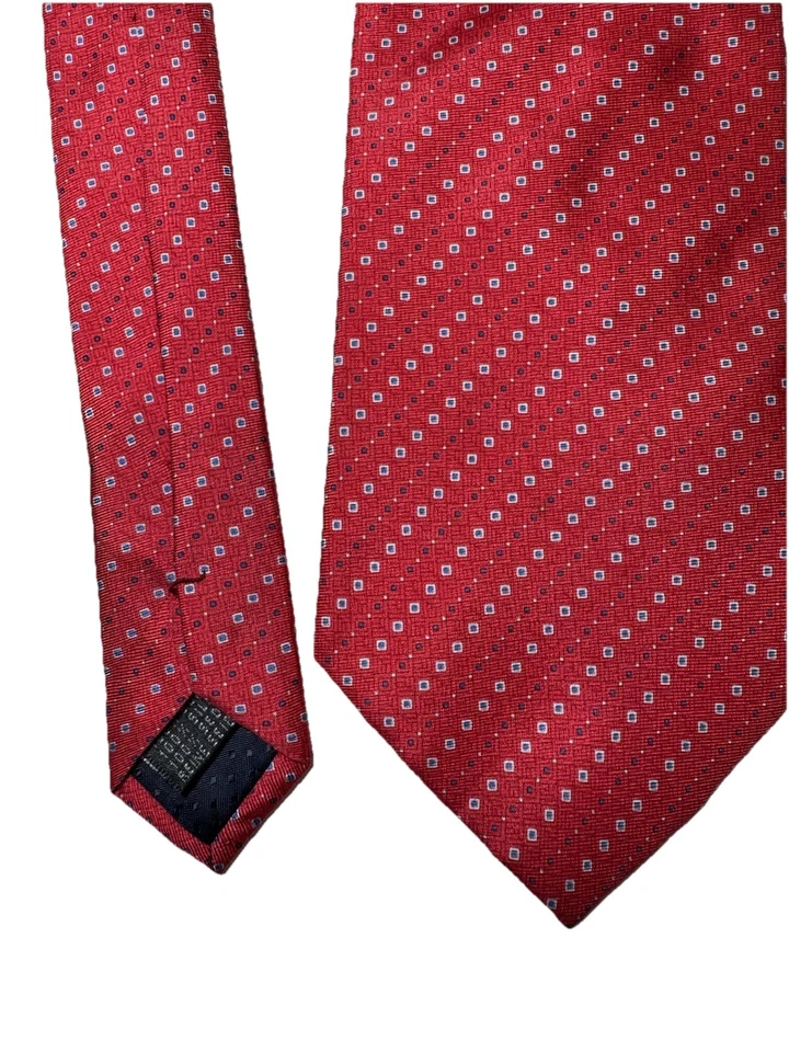 "Corbata Trevisan Venezia 100 % seda Seta rojo blanco azul diseñador hombre Italia 59""x3,75" Foto 4 de 4