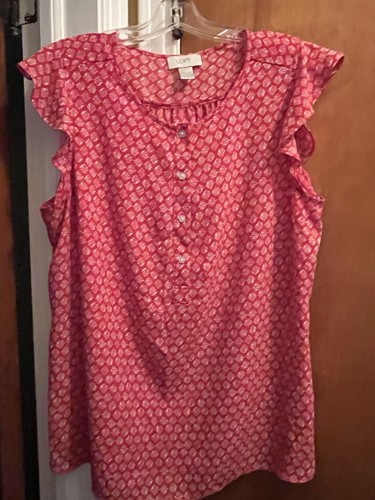 Süße & coole leichte Frühling/Sommer rot-weiße LOFT Flatterärmel Bluse Gr. L