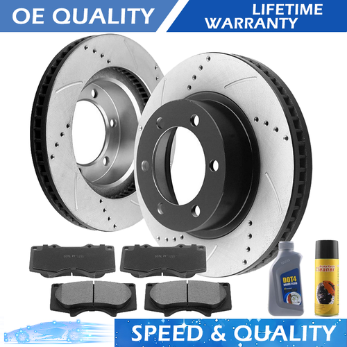 Front Disc Rotors and Brake Pads for Toyota Tacoma 4Runner Fj Cruiser 6 ...