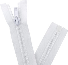 2PCS 5 21 Inch Separating Jacket Zippers for Sewing Coats Jacket Zipper White M