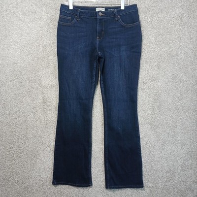 Crafted By Lee Jeans Womens 14L Blue Dark Wash Mid Rise Bootcut Stretch 33x32