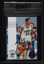BAS 1993-94 Skybox Premium Dell Curry #37 Seal of Authenticity Auto 3c7